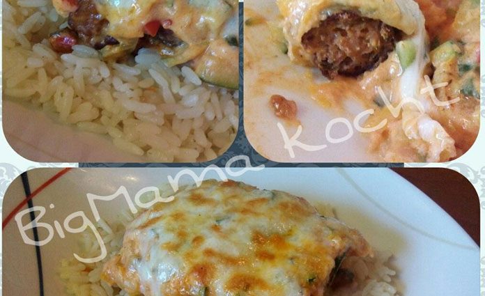 Cevapcici-Gemüsegratin Cevapcici Gemüsegratin