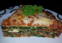 Crepelasagne mit Spinat Cashew