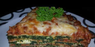 Crepelasagne mit Spinat Cashew