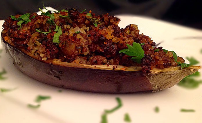 Gefüllte-Aubergine Gefüllte Aubergine