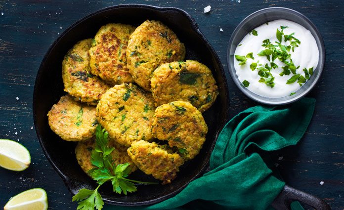 Gemüselaibchen-mit-Kräuters Gemüselaibchen mit Kräutersauce