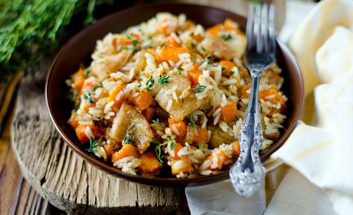 Gemüserisotto-mit-weißem-Fi Gemüserisotto mit Fisch