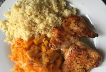 Putenmedaillons mit Kürbisgemüse und Couscous